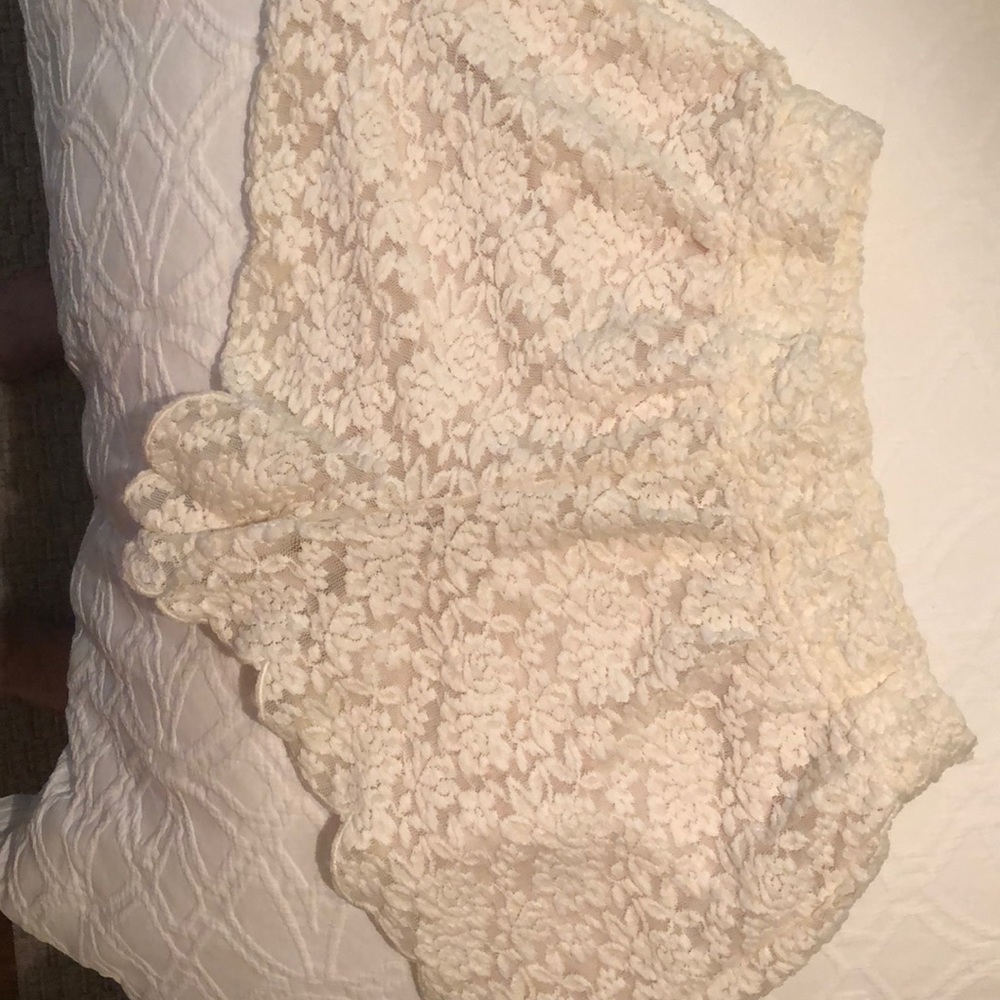 Cream/ white lace shorts . Like new !